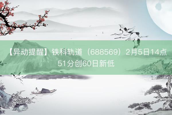 【异动提醒】铁科轨道（688569）2月5日14点51分创60日新低
