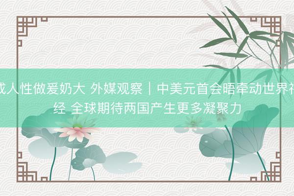 成人性做爰奶大 外媒观察｜中美元首会晤牵动世界神经 全球期待两国产生更多凝聚力