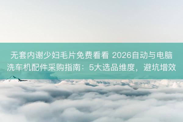 无套内谢少妇毛片免费看看 2026自动与电脑洗车机配件采购指南：5大选品维度，避坑增效