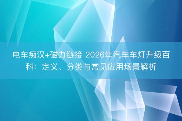电车痴汉+磁力链接 2026年汽车车灯升级百科：定义、分类与常见应用场景解析