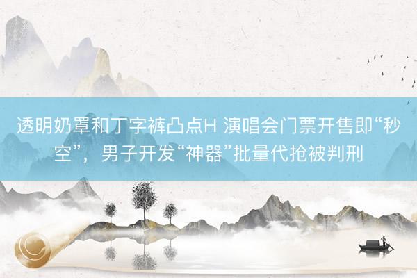透明奶罩和丁字裤凸点H 演唱会门票开售即“秒空”，男子开发“神器”批量代抢被判刑