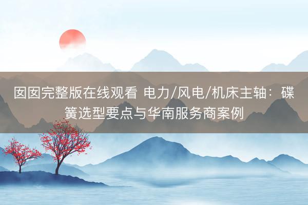 囡囡完整版在线观看 电力/风电/机床主轴：碟簧选型要点与华南服务商案例