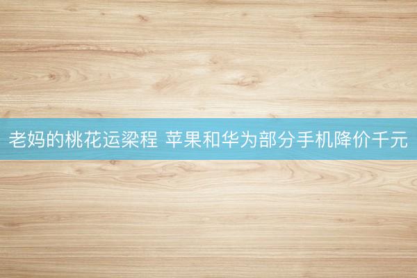 老妈的桃花运梁程 苹果和华为部分手机降价千元