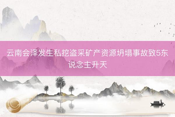 云南会泽发生私挖盗采矿产资源坍塌事故致5东说念主升天