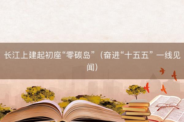 长江上建起初座“零碳岛”（奋进“十五五” 一线见闻）