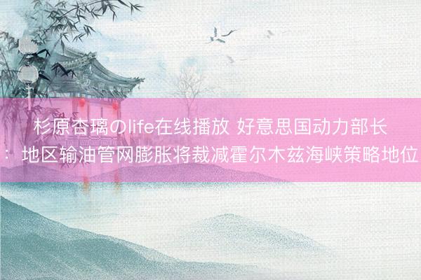 杉原杏璃のlife在线播放 好意思国动力部长：地区输油管网膨胀将裁减霍尔木兹海峡策略地位