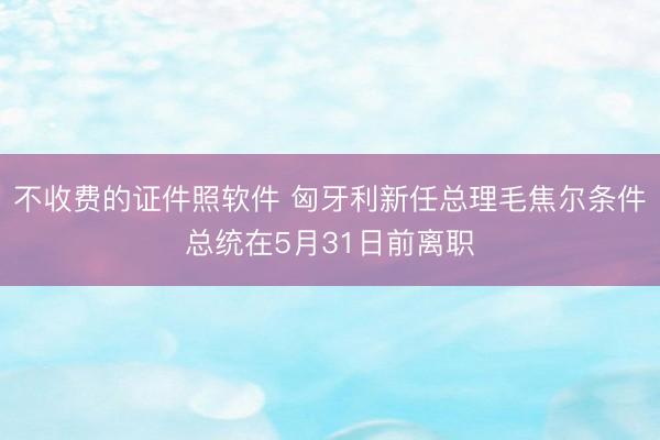 不收费的证件照软件 匈牙利新任总理毛焦尔条件总统在5月31日前离职
