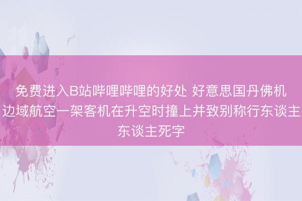 免费进入B站哔哩哔哩的好处 好意思国丹佛机场：边域航空一架客机在升空时撞上并致别称行东谈主死字