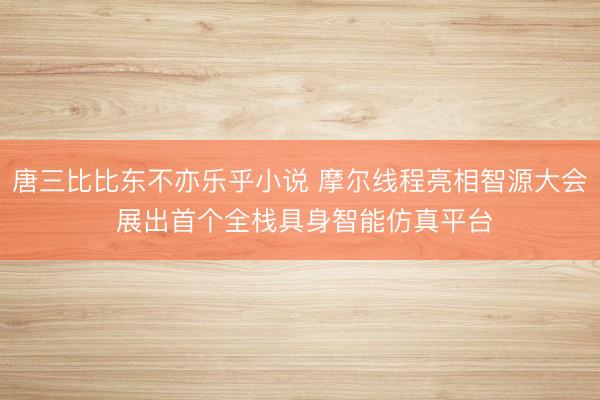 唐三比比东不亦乐乎小说 摩尔线程亮相智源大会 展出首个全栈具身智能仿真平台