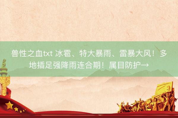 兽性之血txt 冰雹、特大暴雨、雷暴大风！多地插足强降雨连合期！属目防护→