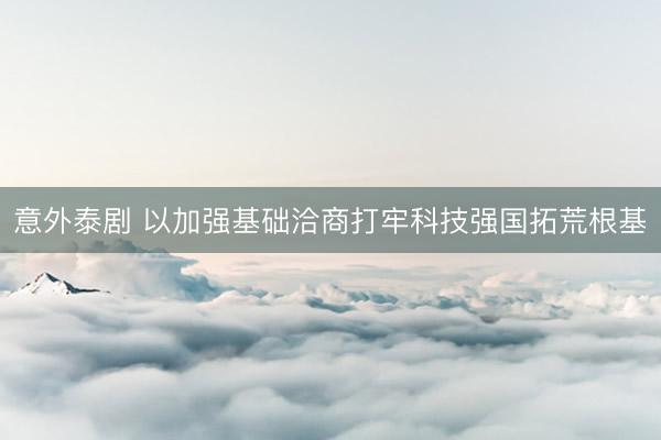 意外泰剧 以加强基础洽商打牢科技强国拓荒根基