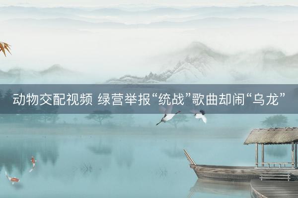 动物交配视频 绿营举报“统战”歌曲却闹“乌龙”