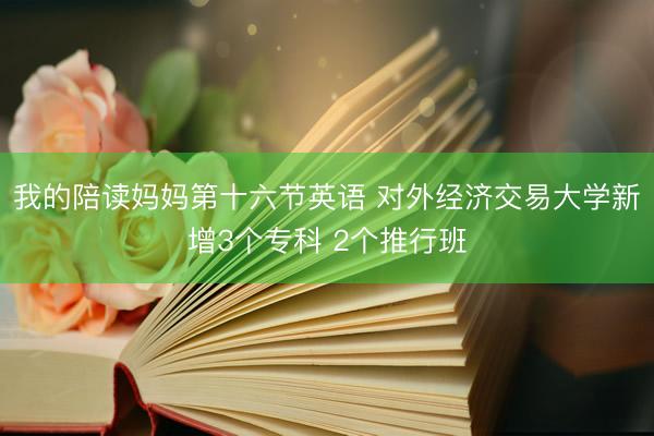 我的陪读妈妈第十六节英语 对外经济交易大学新增3个专科 2个推行班