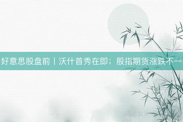 好意思股盘前丨沃什首秀在即；股指期货涨跌不一