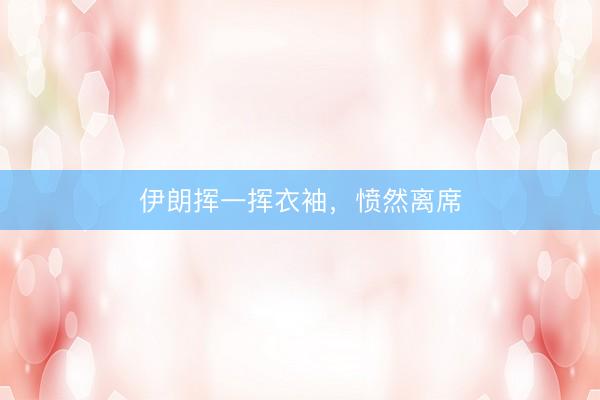 伊朗挥一挥衣袖，愤然离席