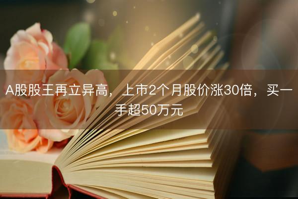 A股股王再立异高，上市2个月股价涨30倍，买一手超50万元